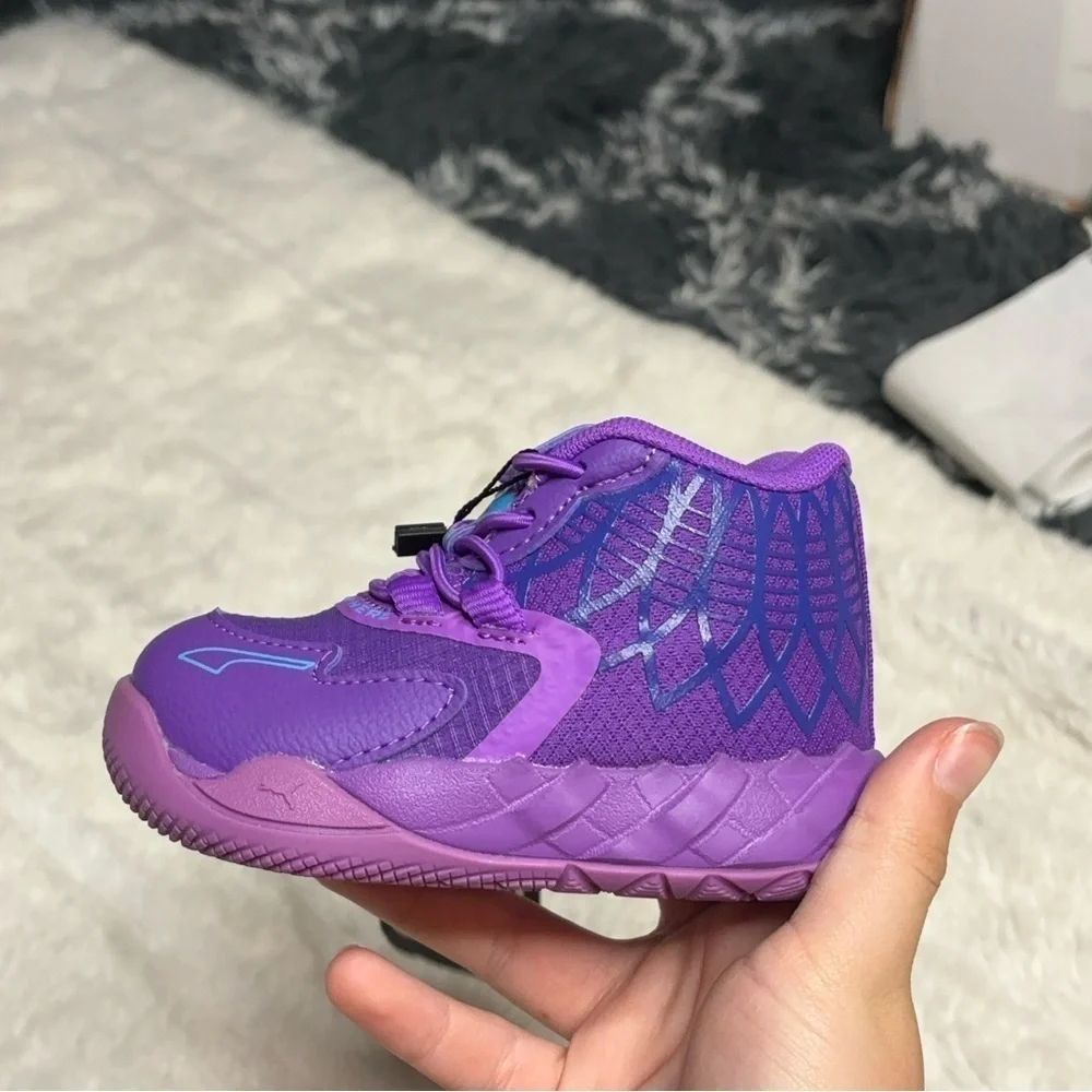 Puma LaMelo Ball Purple Tennis Shoes MB.01 NIB Toddler Size 5c.